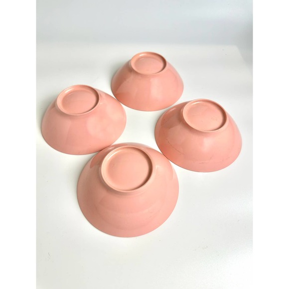 Vintage Pink Melmac Cereal Soup Bowls 1950's Melamine MCM Mid Century Kitchen - Picture 4 of 7